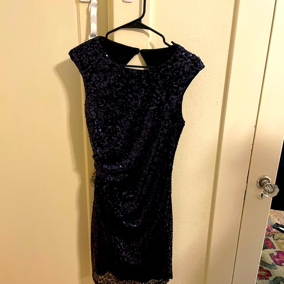 Cache Navy Blue Sequins Dress - Size 6 - Picture 1 of 2